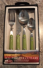 GSI Outdoors Pioneer Cutlery 4 Person Stainless Steel Flatware 16 Piece Set Rare