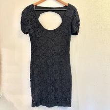 Pins and Needles Women Black Lace/Lined Casual Dress Size L