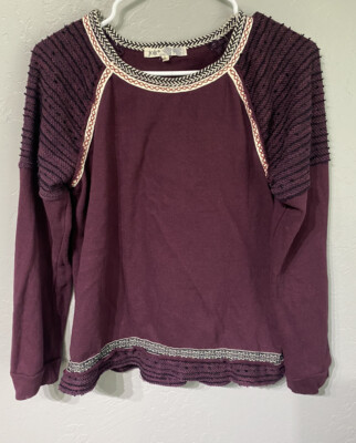 JOLT Women's Pullover Sweater Size Large Maroon Casual Chic Boho