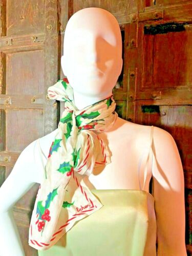 MSRP $45 Echo Silk WHITE Christmas Print Scarf - Picture 2 of 9