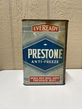 Vintage 1930s Eveready Prestone Gallon Tin Can 1940-1950 Gift 1938 Antifreeze