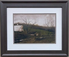 Andrew Wyeth "Evening at Kuerners '70" CUSTOM FRAMED Art Americana Rural Farm