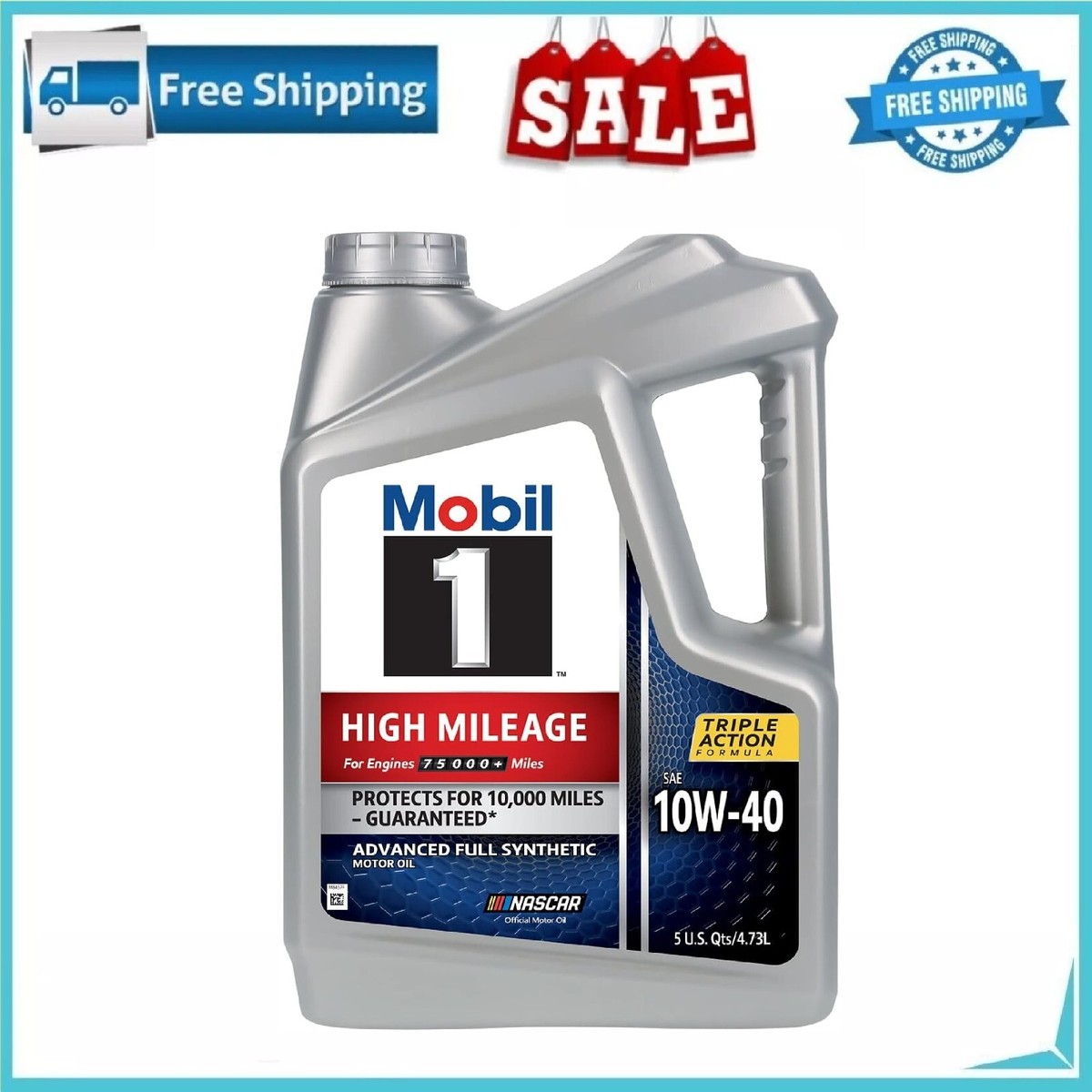 Mobil 1 10W-40 High Mileage Full Synthetic Motor Oil 5 Qt | eBay