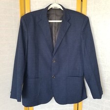Men's Navy Blue Blazer Two Button Casual Office Business Classic Reverb Large