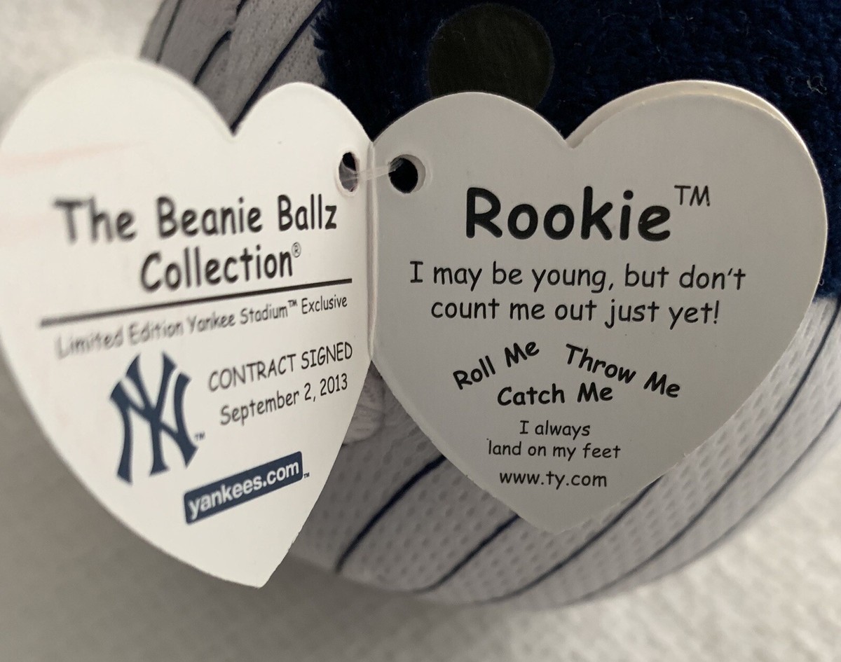 NY YANKEES TY BEANIE BALLZ SGA ROOKIE 2013 PLUSH STUFFED BEAR MLB
