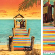 18W"x24H" TROPICANA by ROBIN RENEE HIX - OCEAN BEACH RAINBOW CHOICES of CANVAS