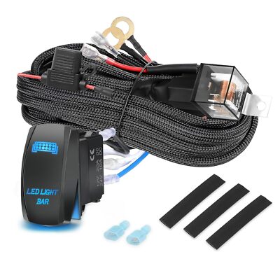LED Light Bar Wiring Harness 1 Lead 16.4FT Nylon Wiring Kit for Driving Lights