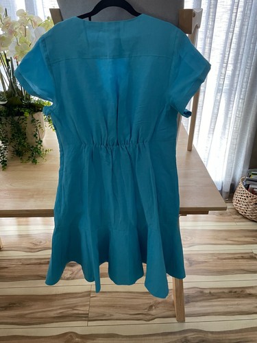 Country Road Linen Corset Detail Blue Dress - Size 14 - 5+ items free AU post - Picture 10 of 15