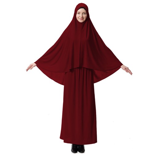 Women's Prayer Set Abaya Caftan Long Dress Arab New Hijab Skirt Islamic Clothing - 第 16/151 張圖片