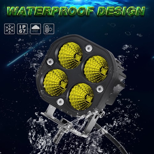 2X 3" LED Luz de trabajo Inundación/Punto Cubo Vainas Barra Conducción Lámpara antiniebla ámbar Todoterreno SUV - Imagen 9 de 17