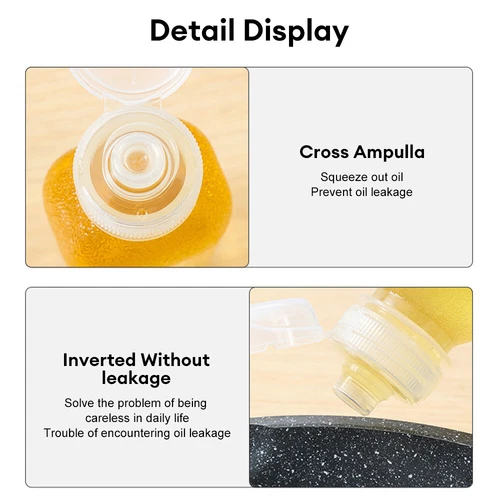 300ml/500ml Oil Bottle Olive Vinegar Baking Squeeze Dispenser Cooking Plastic - Picture 6 of 14