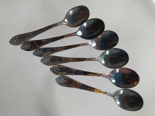 MELCHIOR Volnjansky Pflanze Besteck Vintage Set 6 sowjetische UdSSR Kaffeelöffel ZISH - Bild 4 von 12
