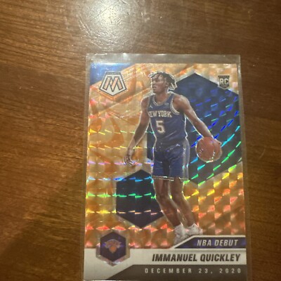 IMMANUEL QUICKLEY 2020-21 Panini Mosaic Orange Prizm Rookie Card RC ...
