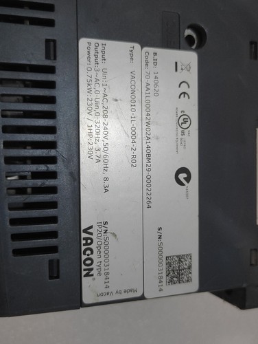 1PC used VACON frequency converter VACON0010-1L-0004-2 0.75KW - Picture 9 of 15