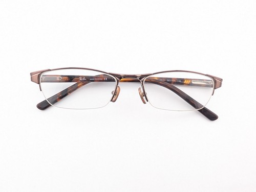 Ray Ban Eyeglasses, Frames Only, RB 6066 2511, 50-17-135, Brown, Metal, Half Rim