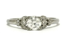 1Ct White Round Moissanite Vintage Style Engagement Ring In 925 Sterling Silver