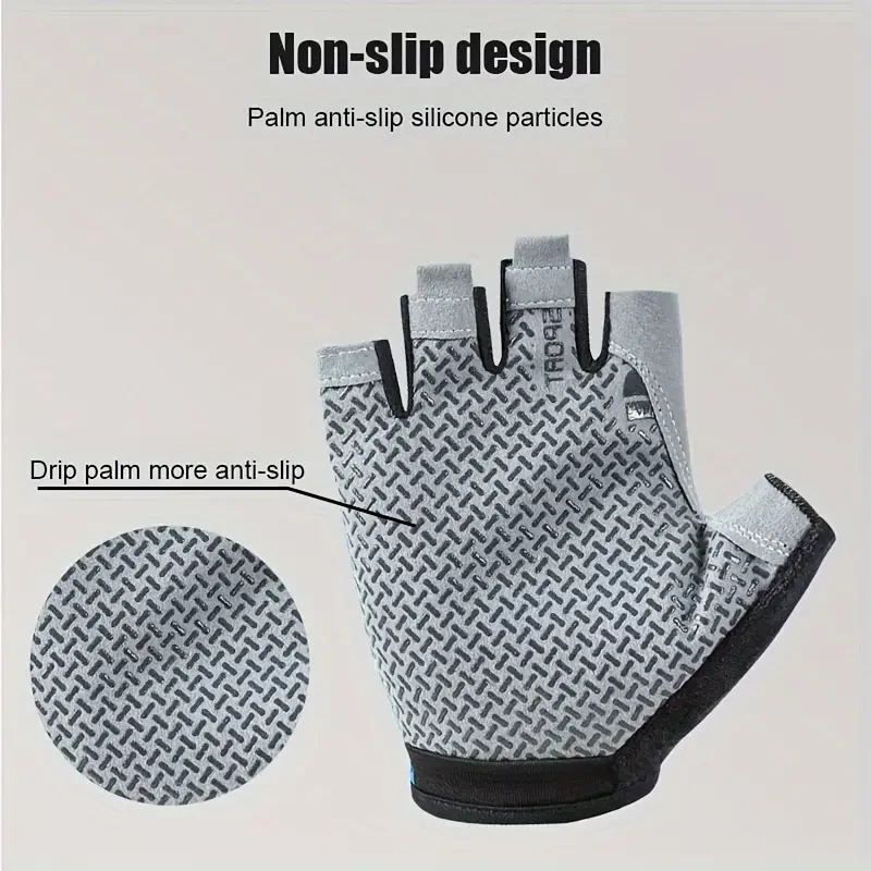 NUEVO Hombres Guantes de Ciclismo Bicicleta Medio Dedo Bicicleta Acolchados Sin Dedos Deportes EE. UU. Foto 3 de 4