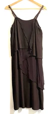 Twinset Simona Barbieri Woman's Dress EU 42/ US 8 or 10  Brown Silk "Flapper"