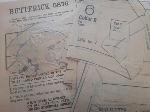 Dress Short Knee Butterick Sewing Pattern 5876 Girls Size 7 A Line VTG 60's Cut - Picture 4 of 6