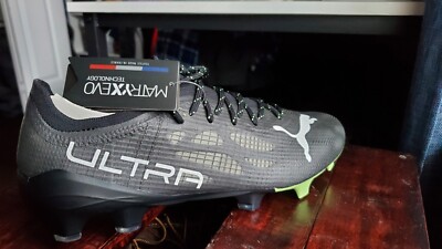 Puma Ultra 1.2 FG/AG Black  Men's US Size 10 Soccer Cleats