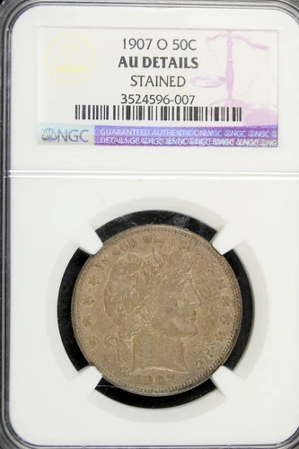 1907 - O NGC AU DETAILS Barber Half Dollar!!  #B16593