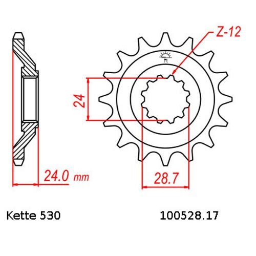 Kettensatz Kawasaki ZZR 1100 90-92 Kette RK 530 ZXW 110 offen 17/45 - Picture 2 of 4