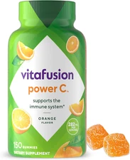 Power C Vitamin C Gummies for Immune Support, Orange Flavored, 150 Count