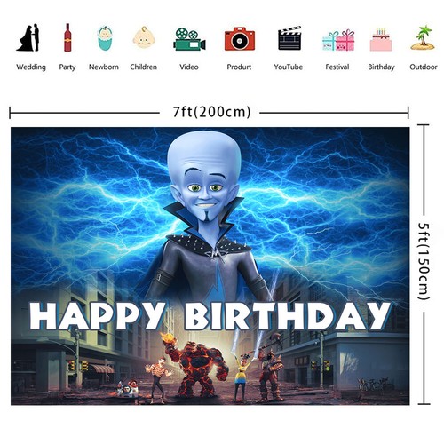 Megamind Party Decor Backdrop Banner Poster Vinyl Birthday Gift Party Supplies - Picture 5 of 5