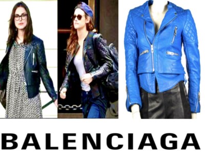 コート BALENCIAGA Women Coats 704550 TBP01 4063 Blue Balenciaga Women's' Cropped Distressed Hem Trench Coat in