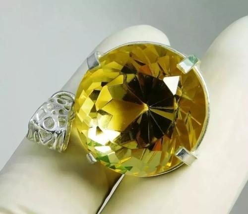 95.48 Ct Natural Yellow Topaz 925 Solid Silver Pendant Round Cut Gemstone - Bild 5 von 7