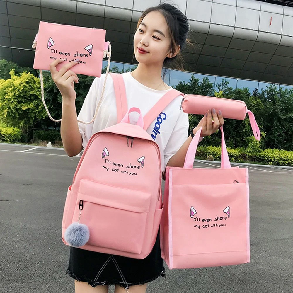 4 IN 1 Sling Bag Tote Handbags Travel Bag Backpack Set Student Bag