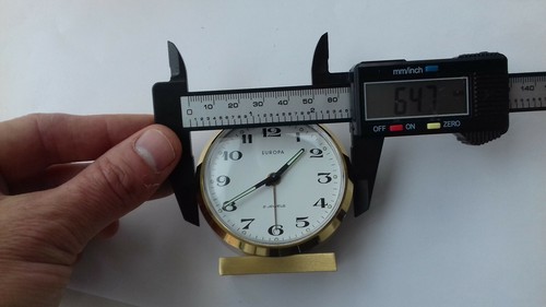 Europa 021.022 GOLDEN HAND-WINDING VINTAGE ALARM CLOCK REVEIL SVEGLIA WATCH UHR - Imagen 5 de 12