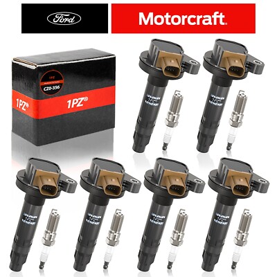 6 Motorcraft Ignition Coil Spark Plug SP534 For DG549 Ford F-150 Lincoln MKS MKT