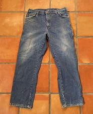 Vintage Dickies Pants Mens Blue Denim Jeans Carpenter Pockets Size 38x32