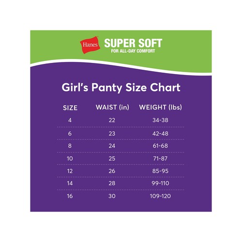 Hanes Comfort, Period. Girls' Hipster Period Underwear, 4 Pack - Picture 4 of 4