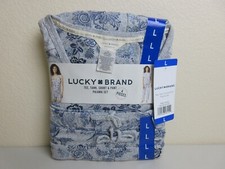 Lucky Brand Women's 4 Piece Pajama Set, Tee, Tank, Short, Pant - Size L New