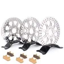 Front & Rear 11.5" Brake Rotors Pads Touring Electra Glide Road King Glide 00-07