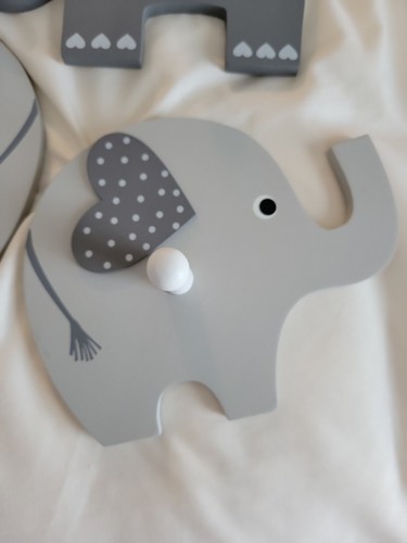 Elephant Hooks For A Baby's Room Gray - Picture 3 of 7