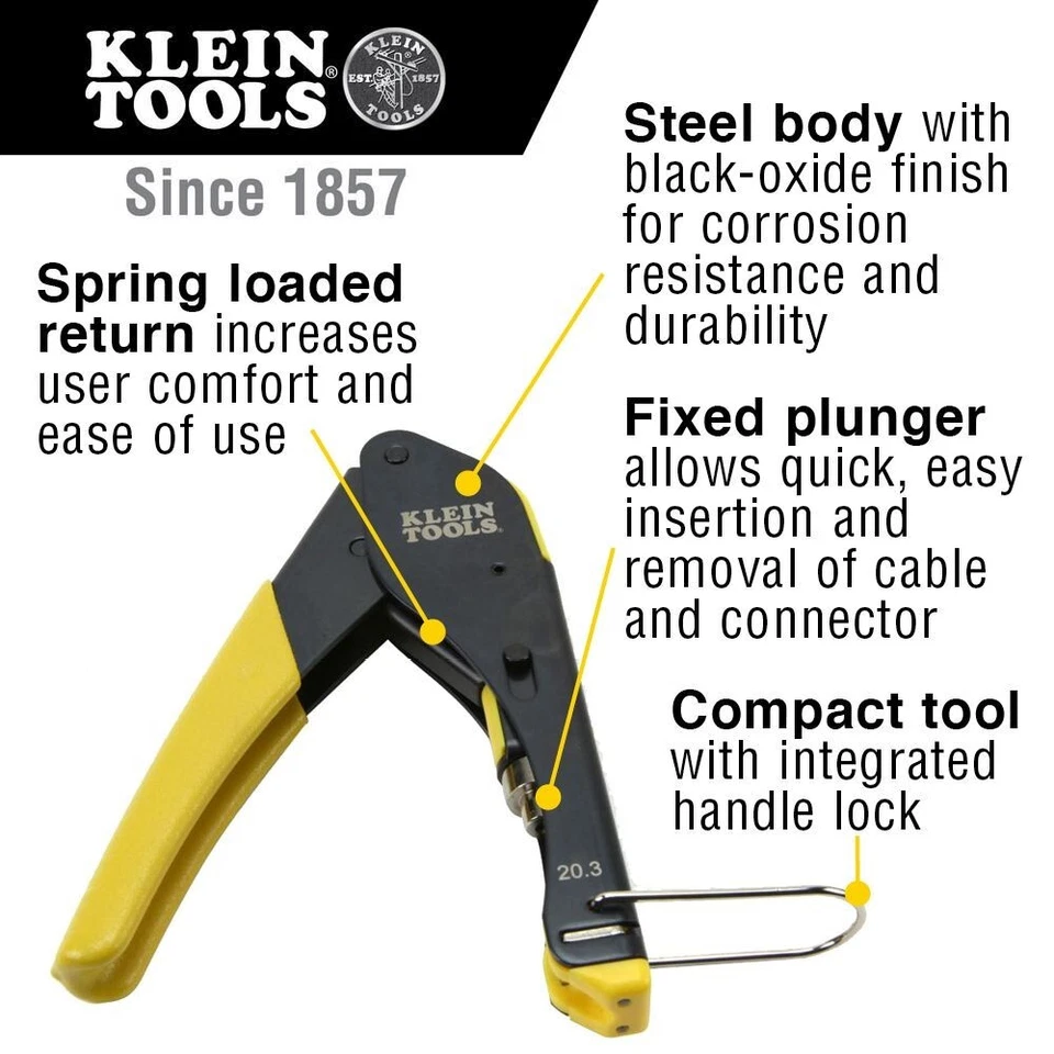 Klein Tools VDV212-008-SEN Compact Compression Crimper, F-Connector - Image 2 of 4