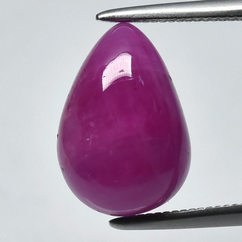 💎 GLC 4.16ct Pear Cabochon Purplish Red Ruby - Heated, Africa Gemstone