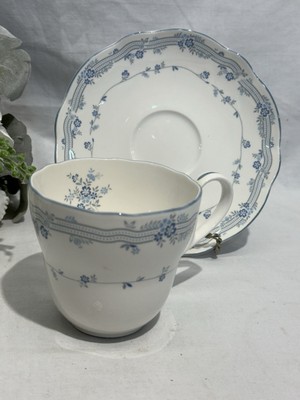 Vintage Primachina Noritake River James Pattern Blue Saucer And Cup 9413 Japan