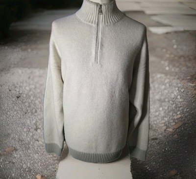 BOSS HUGO BOSS orange Troyer Pullover Größe XXL 1/4 Zipper Wolle-Mix creme -NEU-