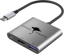 3 in 1 USB-C Multiport Adapter HDMI 4K 30Hz, USB3.0, 100W PD for Macbook Laptop