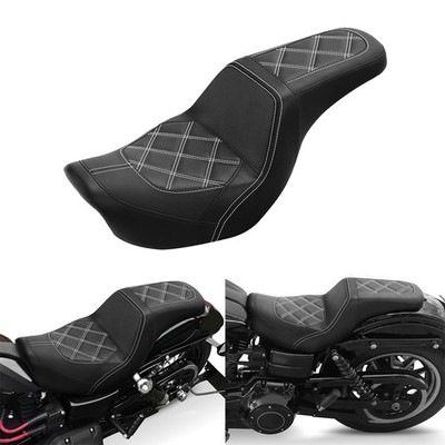 Driver Passenger Pillion Seat Fit For Harley Dyna Super Glide Fat Bob FXDF 06-17