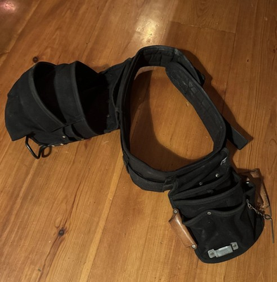 #ad #ad Husky 2 Bag Contractor Electrician Work Tool Belt Tool Storage Comfort Quick Con $9.99