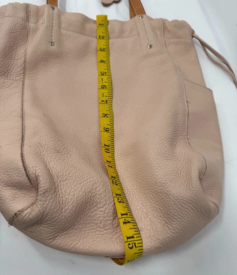 Винтажный корни Канада розовый голая роскошная кожаная сумка с короткими ручками сумочка на плечо - Изображение 2 из 4