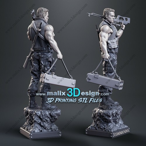 Commando impression 3D résine taille 18cm ( non peint ) (non peint) - Picture 3 of 3