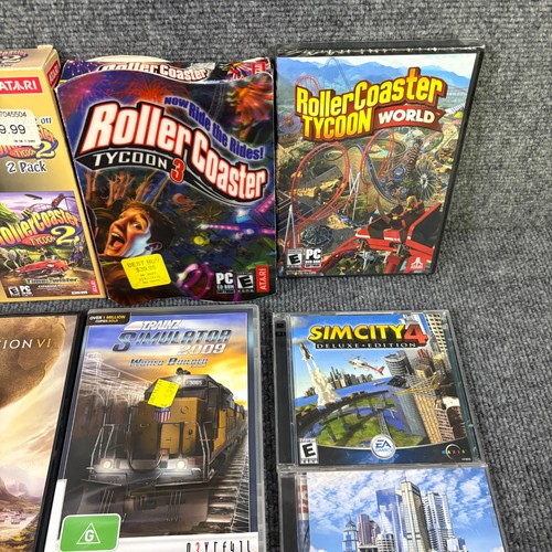 PC Computer Games Lot Sims City Roller Coaster Tycoon Airport Civilization - Picture 3 of 6
