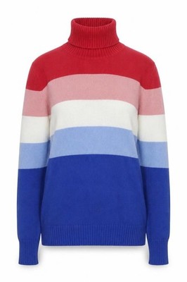 Parke & Ronen Damenpullover Pullover Größe M Mehrfarbiger Rollhals Gestreift