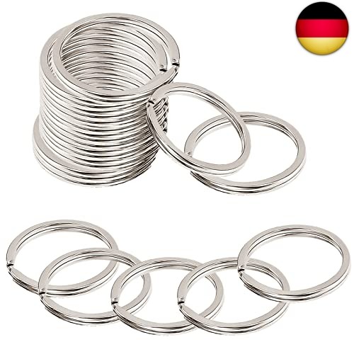 20 StüCk SchlüSselringe,SchlüSselanhäNger Ringe,SchlüSselringe Edel-image